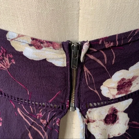 Leith Purple Foral Print Sleeveless Crop Top XL - Picture 4 of 9